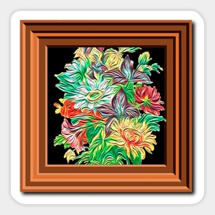 Frame with colorful flowers Sticker